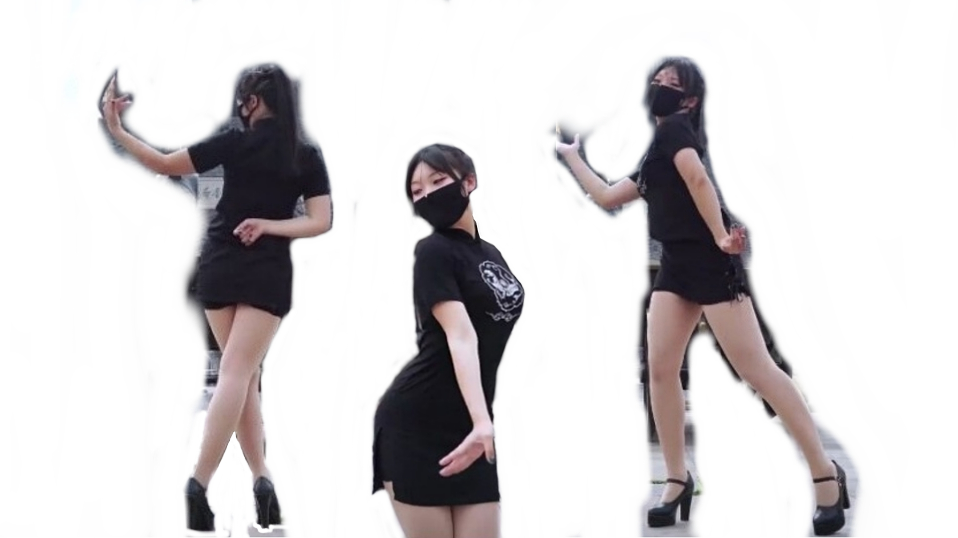 【安逸】红昭愿黑色旗袍高跟鞋